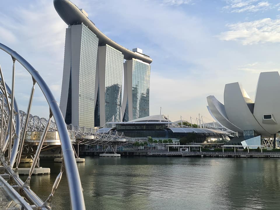 Marina Bay Sands and the Helix Bridge, Singapore