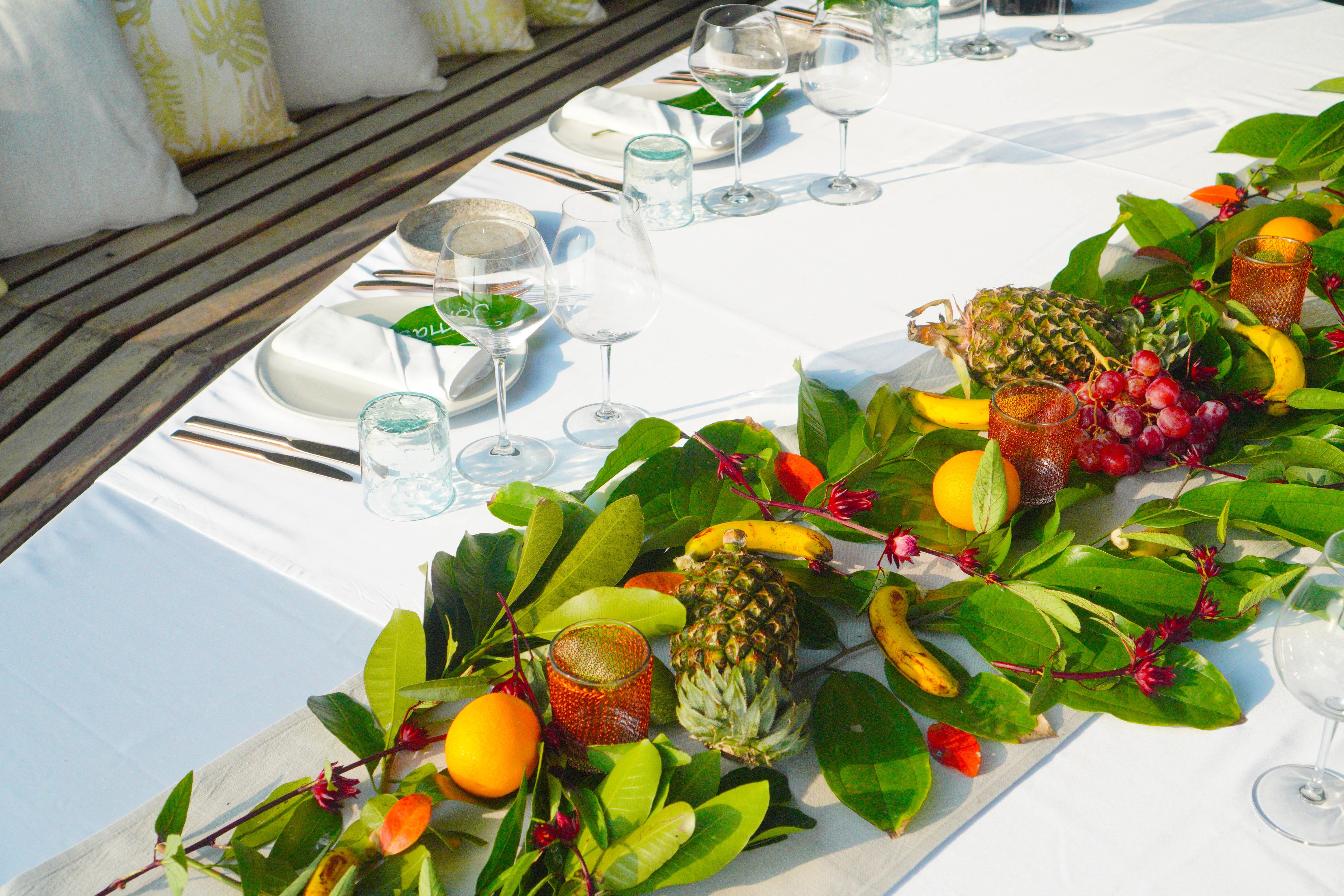 fruit display tablescape 