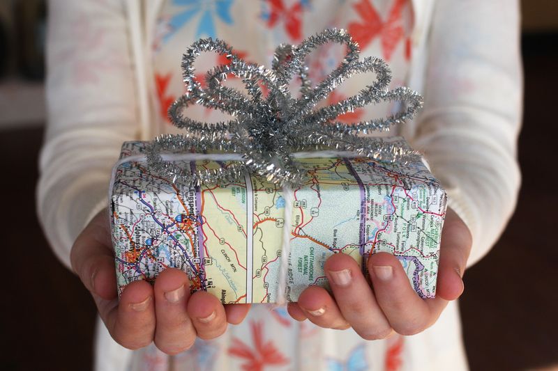 Wrapping Paper Ideas - Reusing Trash To Wrap Gifts - Reuse Grow Enjoy