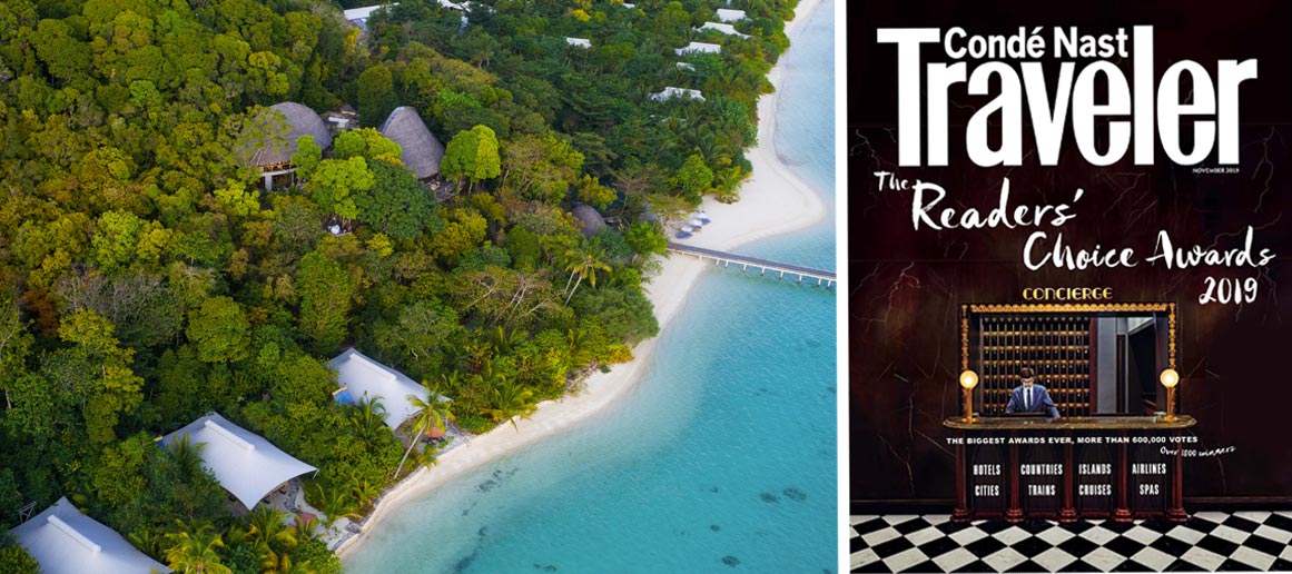 Bawah Reserve 9th Best Resort in Asia - Condé Nast Traveler Readers Choice Awards 2019