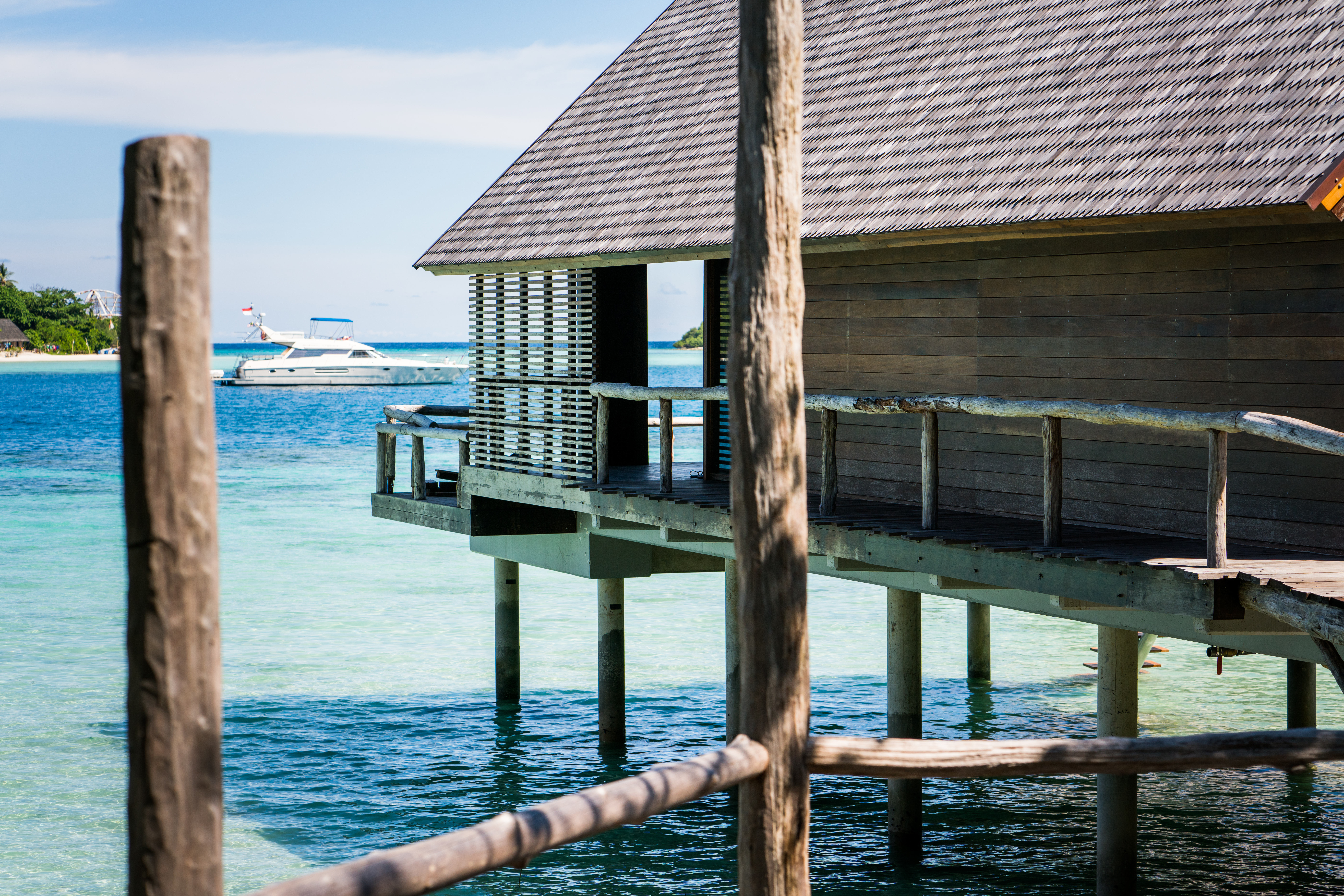 Overwater Bungalow /overwater villa at Bawah Reserve, Indonesia